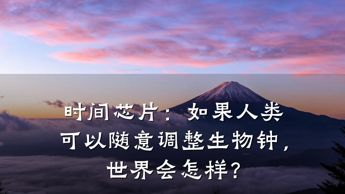 时间芯片：如果人类可以随意调整生物钟，世界会怎样？