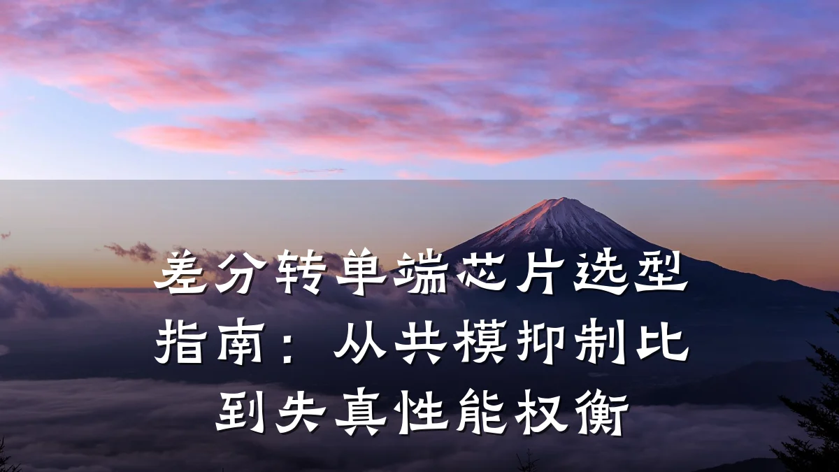 差分转单端芯片选型指南:从共模抑制比到失真性能权衡