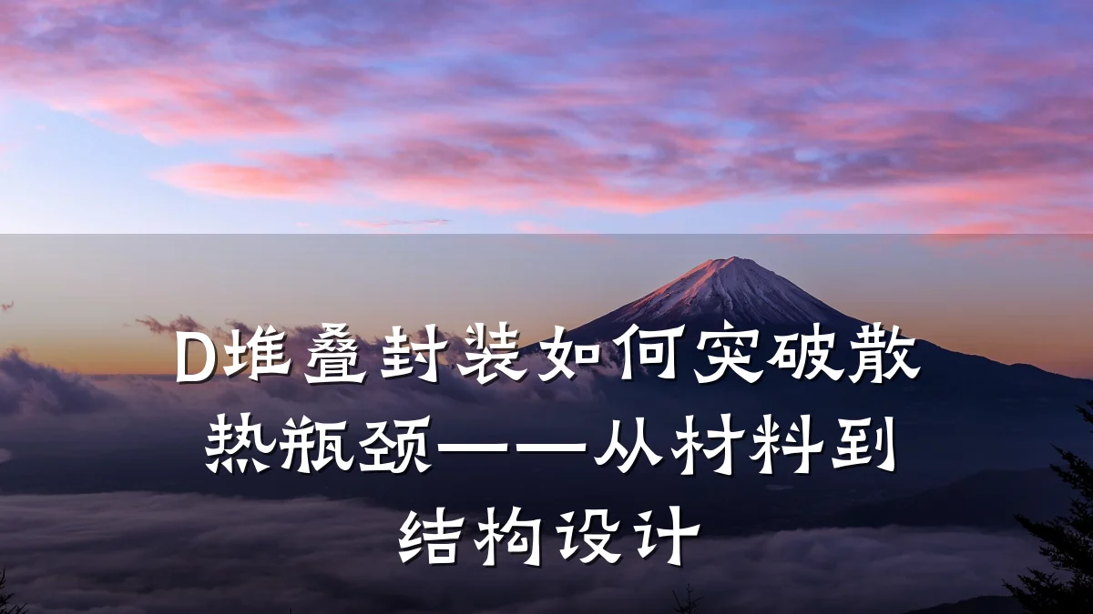 D堆叠封装如何突破散热瓶颈——从材料到结构设计
