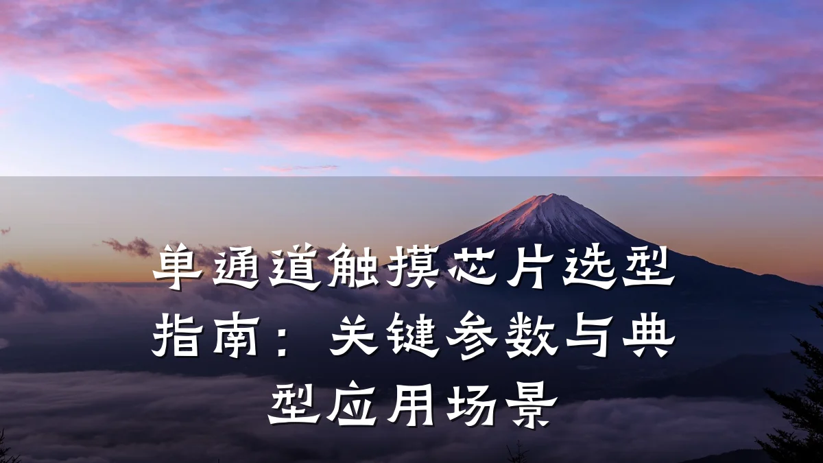 单通道触摸芯片选型指南:关键参数与典型应用场景