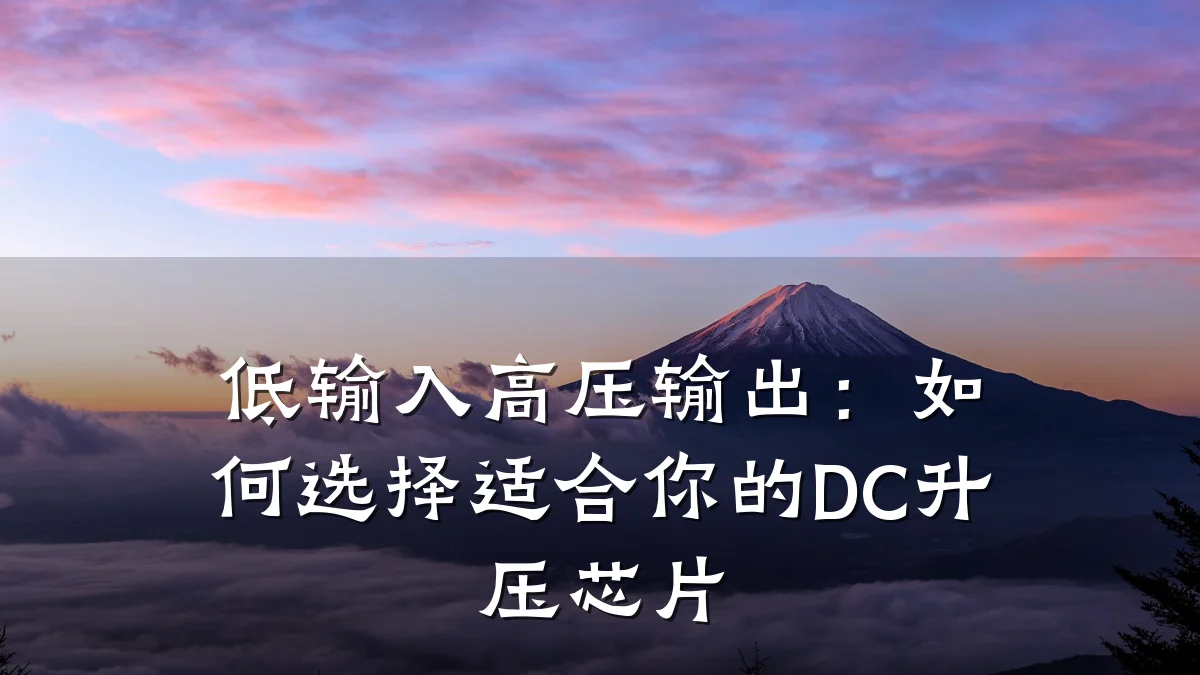 低输入高压输出:如何选择适合你的DC升压芯片