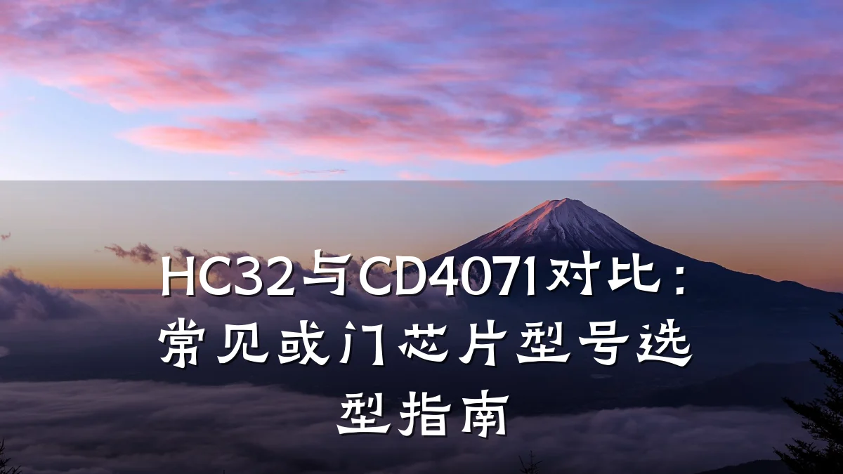 HC32与CD4071对比:常见或门芯片型号选型指南