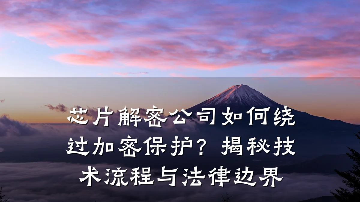 芯片解密公司如何绕过加密保护?揭秘技术流程与法律边界