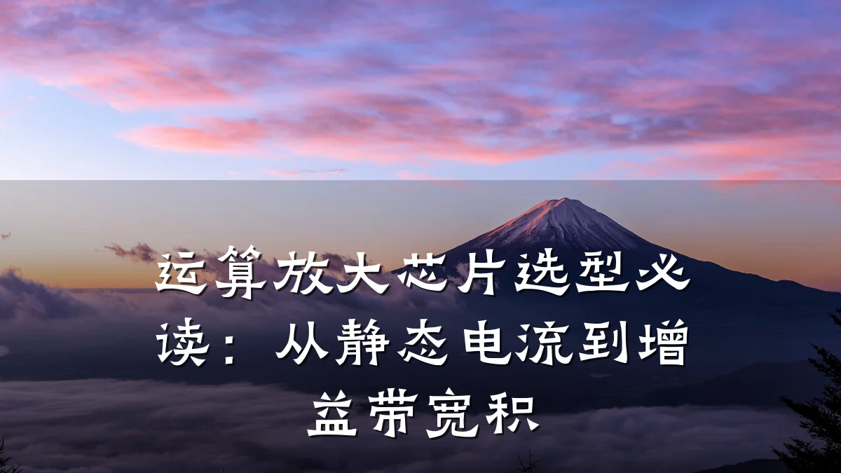 运算放大芯片选型必读:从静态电流到增益带宽积