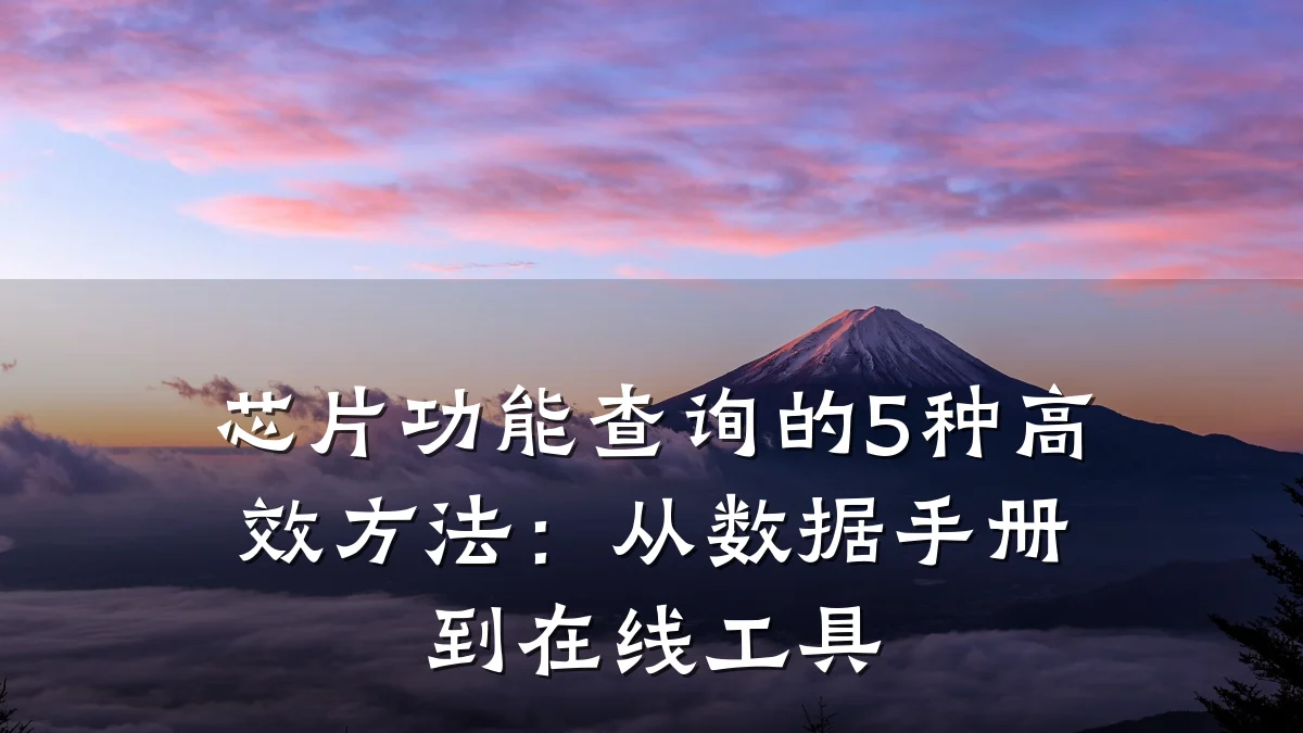 芯片功能查询的5种高效方法:从数据手册到在线工具