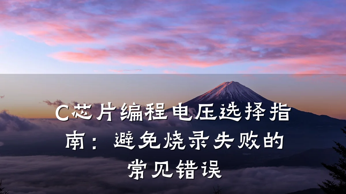 C芯片编程电压选择指南:避免烧录失败的常见错误