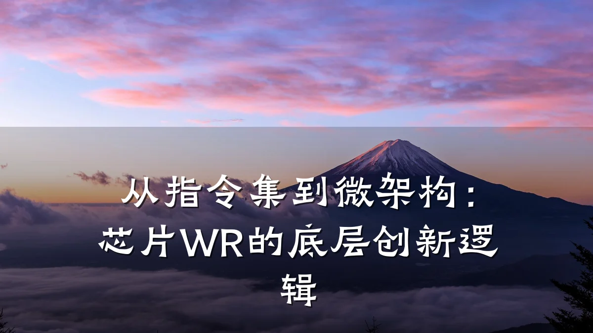 从指令集到微架构:芯片WR的底层创新逻辑