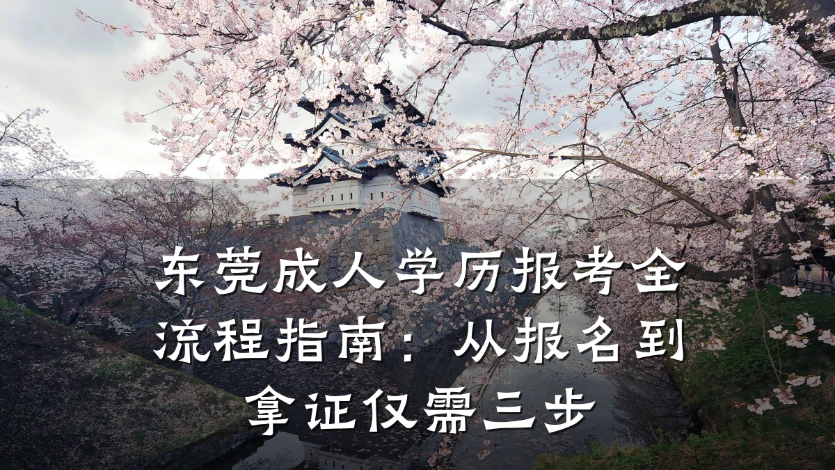 东莞成人学历报考全流程指南:从报名到拿证仅需三步