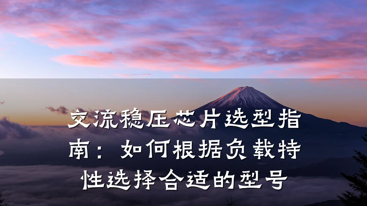交流稳压芯片选型指南:如何根据负载特性选择合适的型号