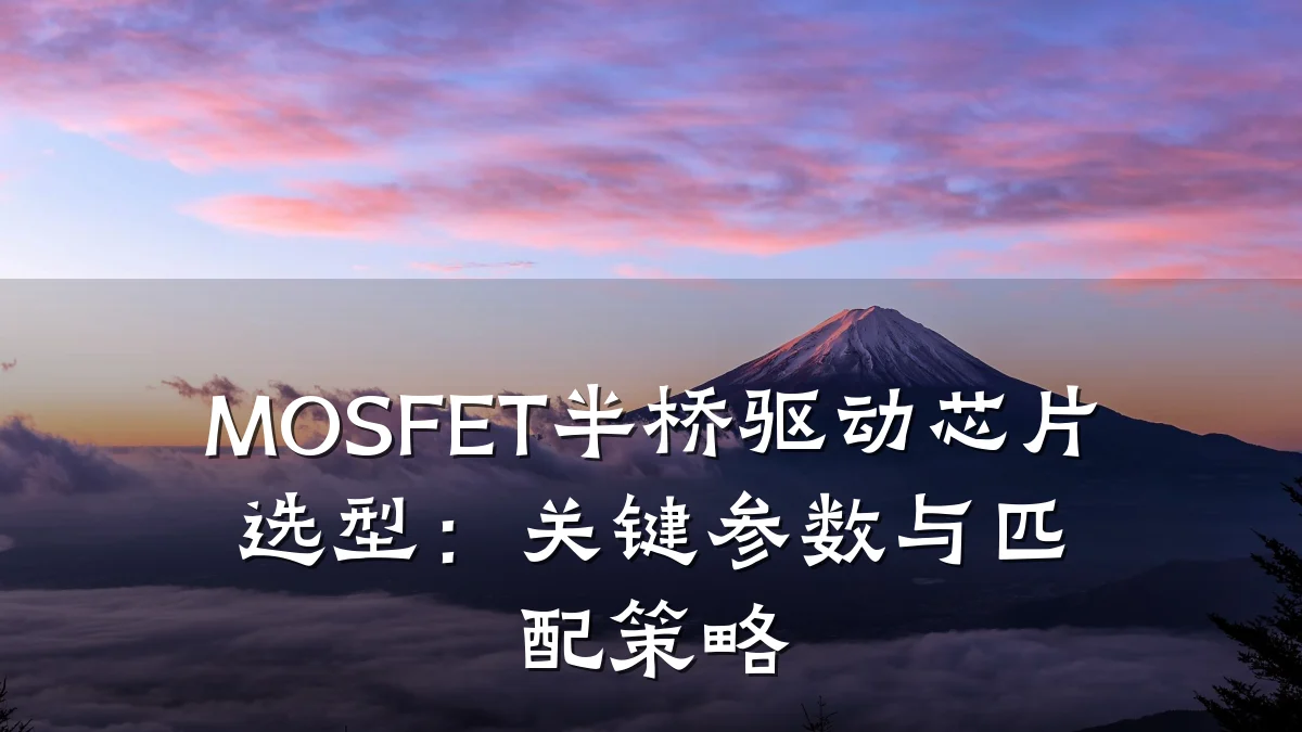 MOSFET半桥驱动芯片选型:关键参数与匹配策略
