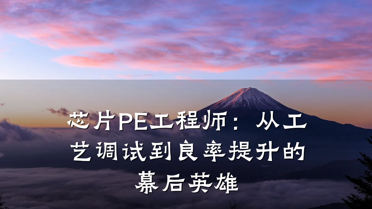 芯片PE工程师：从工艺调试到良率提升的幕后英雄