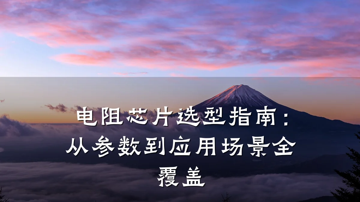 电阻芯片选型指南:从参数到应用场景全覆盖