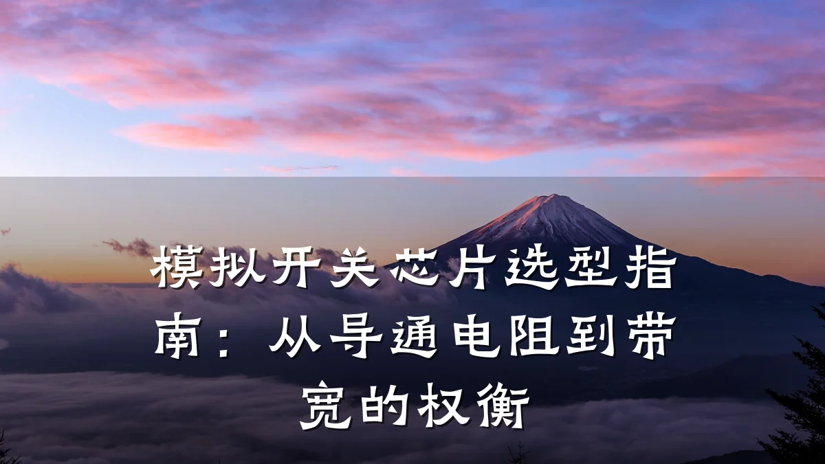 模拟开关芯片选型指南:从导通电阻到带宽的权衡