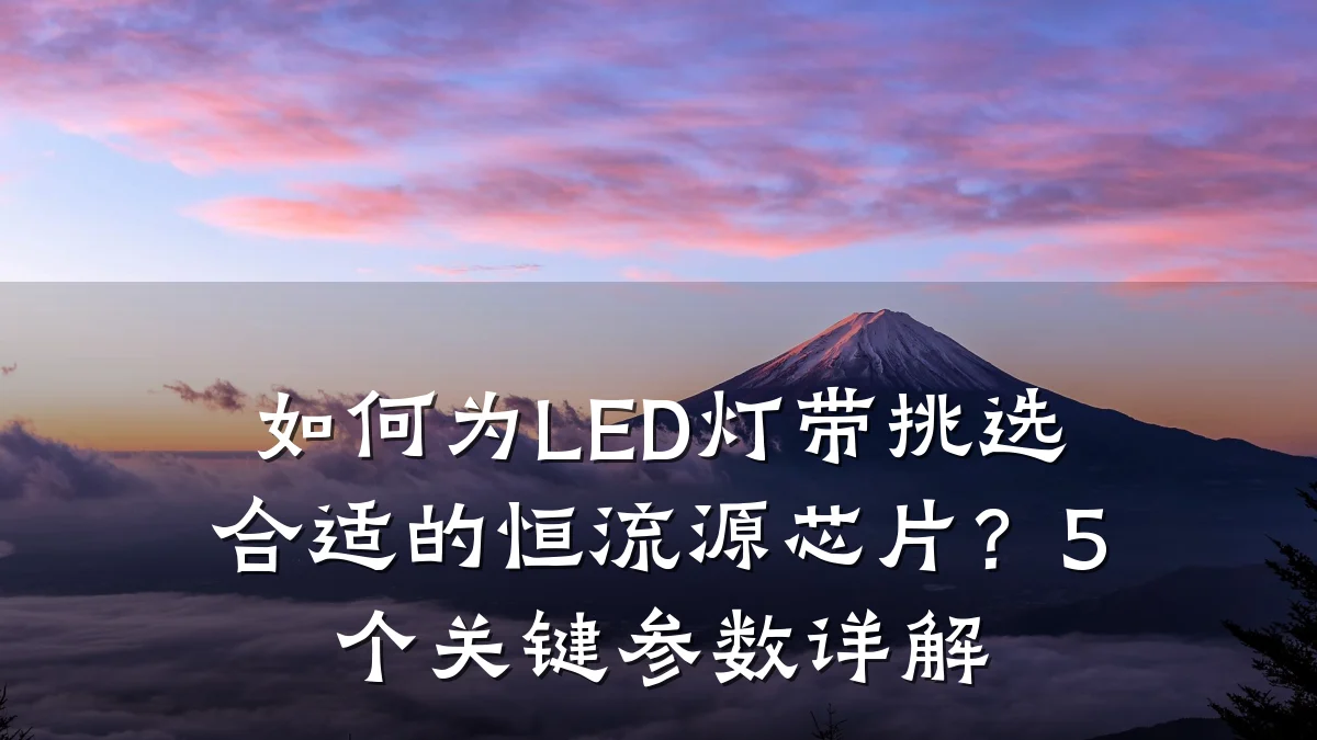 如何为LED灯带挑选合适的恒流源芯片？5个关键参数详解