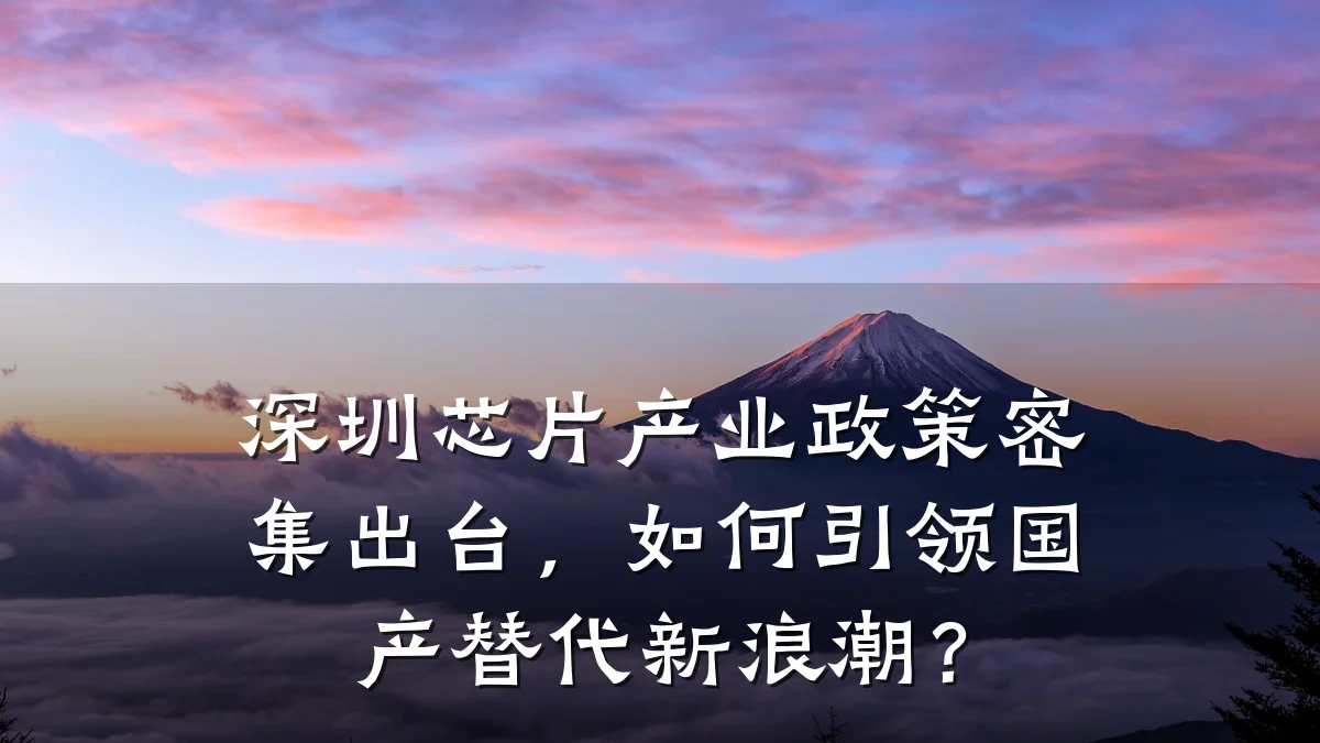 深圳芯片产业政策密集出台,如何引领国产替代新浪潮?