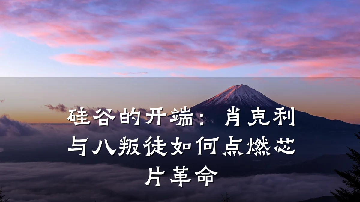 硅谷的开端:肖克利与八叛徒如何点燃芯片革命