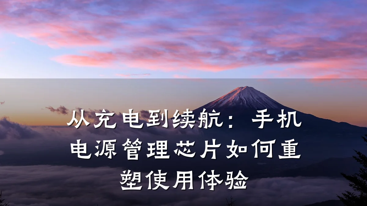 从充电到续航:手机电源管理芯片如何重塑使用体验
