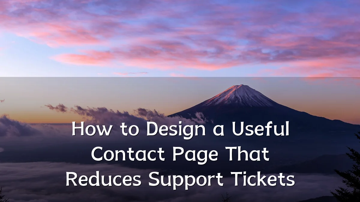 How to Design a Useful Contact Page That Reduces Support Tickets