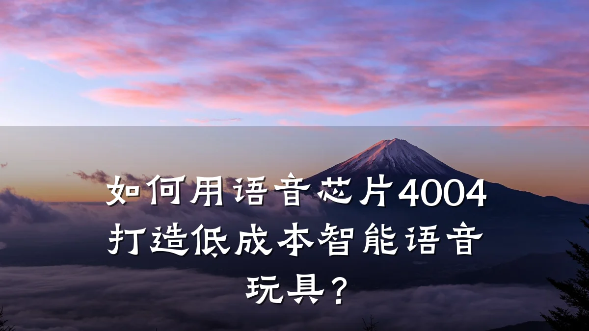 如何用语音芯片4004打造低成本智能语音玩具?