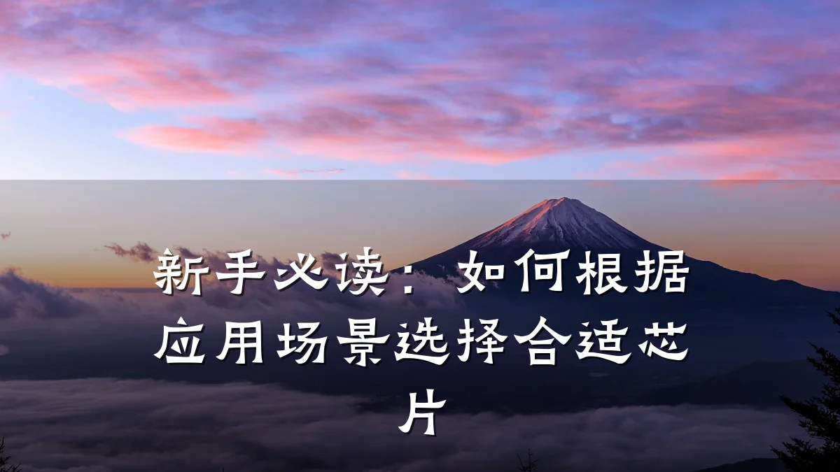 新手必读:如何根据应用场景选择合适芯片