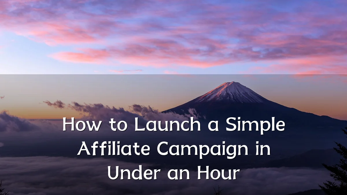 How to Launch a Simple Affiliate Campaign in Under an Hour