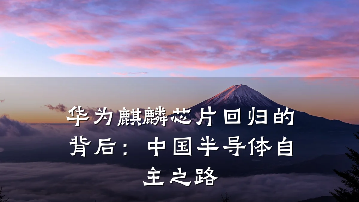 华为麒麟芯片回归的背后:中国半导体自主之路