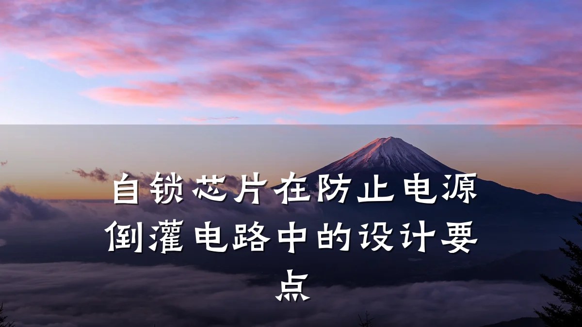 自锁芯片在防止电源倒灌电路中的设计要点
