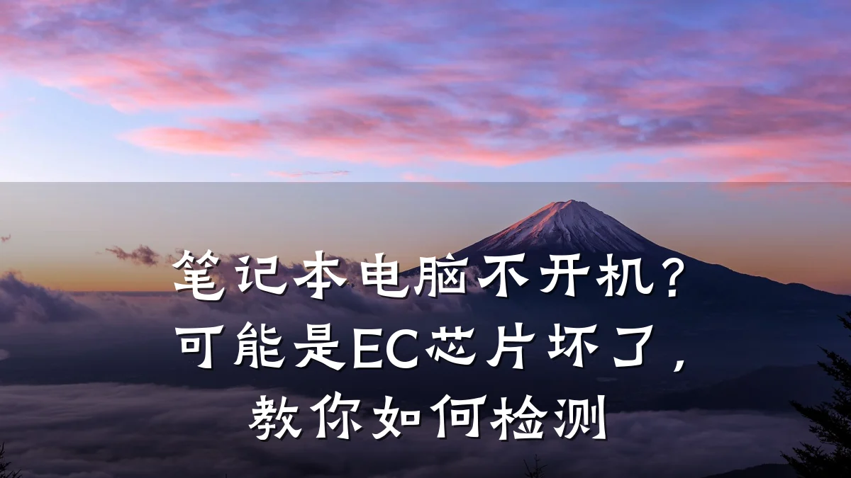 笔记本电脑不开机?可能是EC芯片坏了,教你如何检测