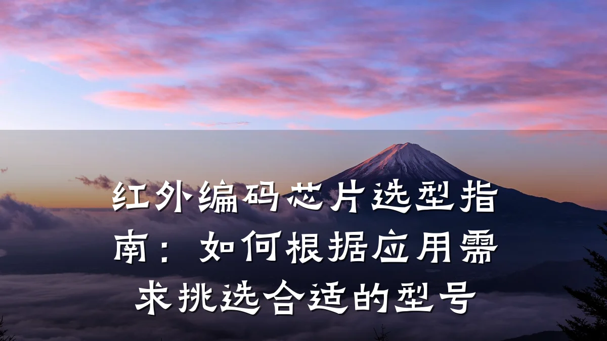 红外编码芯片选型指南:如何根据应用需求挑选合适的型号