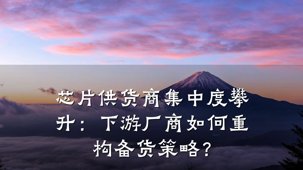 芯片供货商集中度攀升:下游厂商如何重构备货策略?