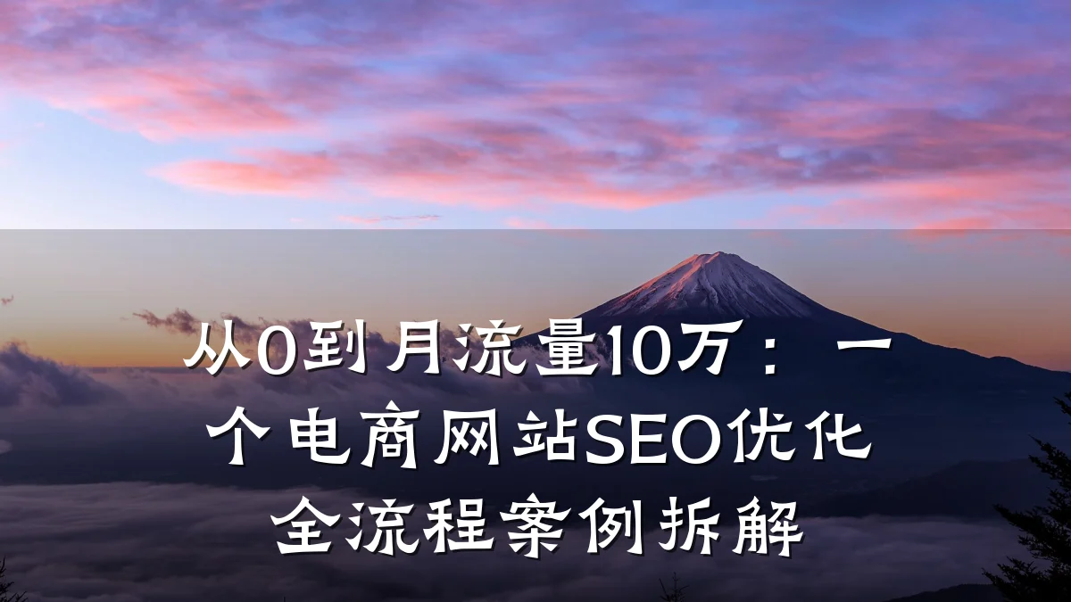 从0到月流量10万:一个电商网站SEO优化全流程案例拆解