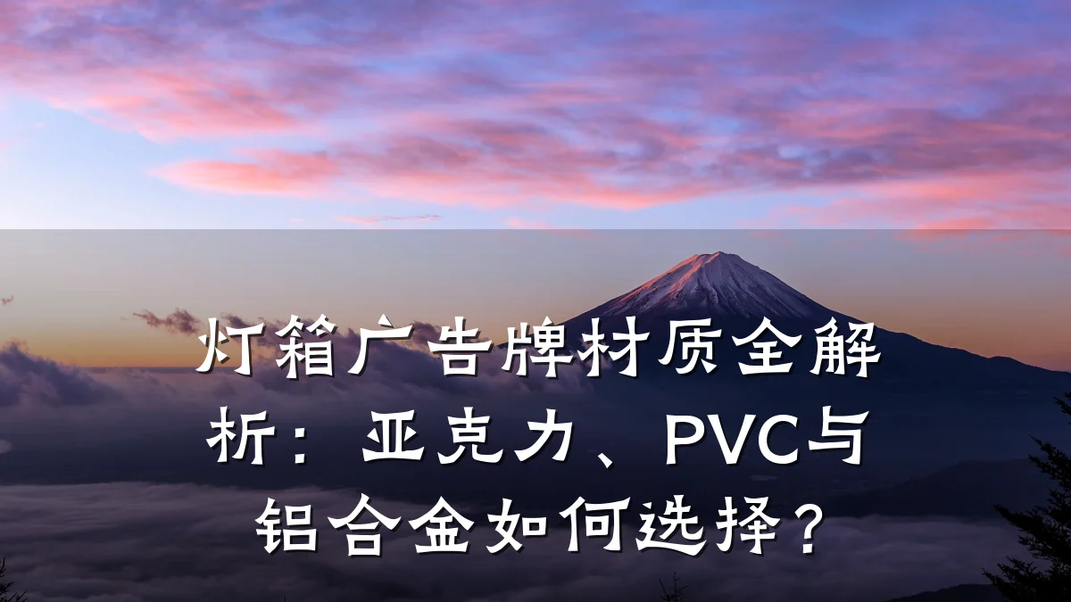 灯箱广告牌材质全解析:亚克力、PVC与铝合金如何选择?