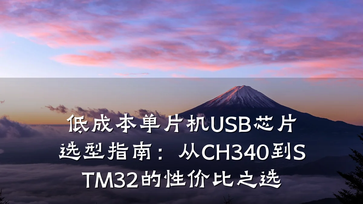 低成本单片机USB芯片选型指南:从CH340到STM32的性价比之选