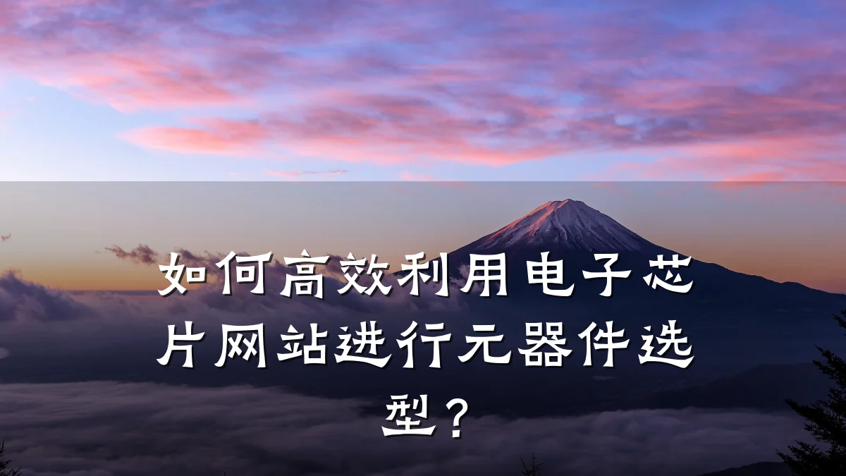 如何高效利用电子芯片网站进行元器件选型?