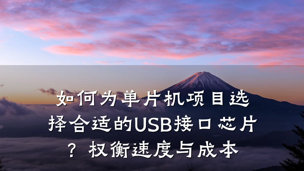 如何为单片机项目选择合适的USB接口芯片?权衡速度与成本