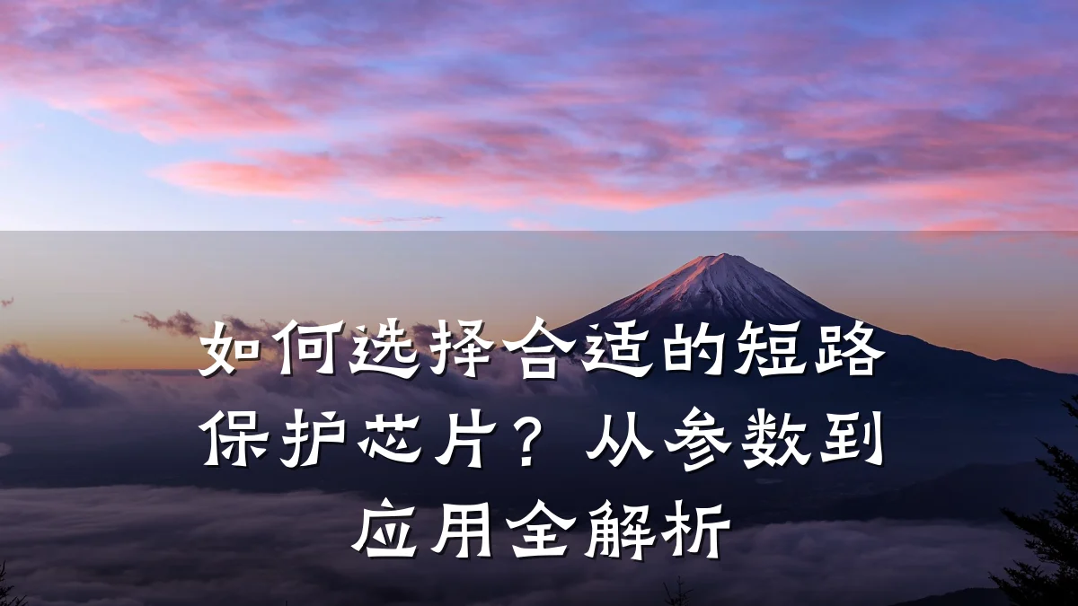 如何选择合适的短路保护芯片？从参数到应用全解析