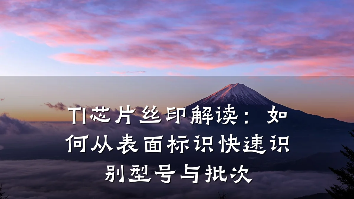 TI芯片丝印解读:如何从表面标识快速识别型号与批次