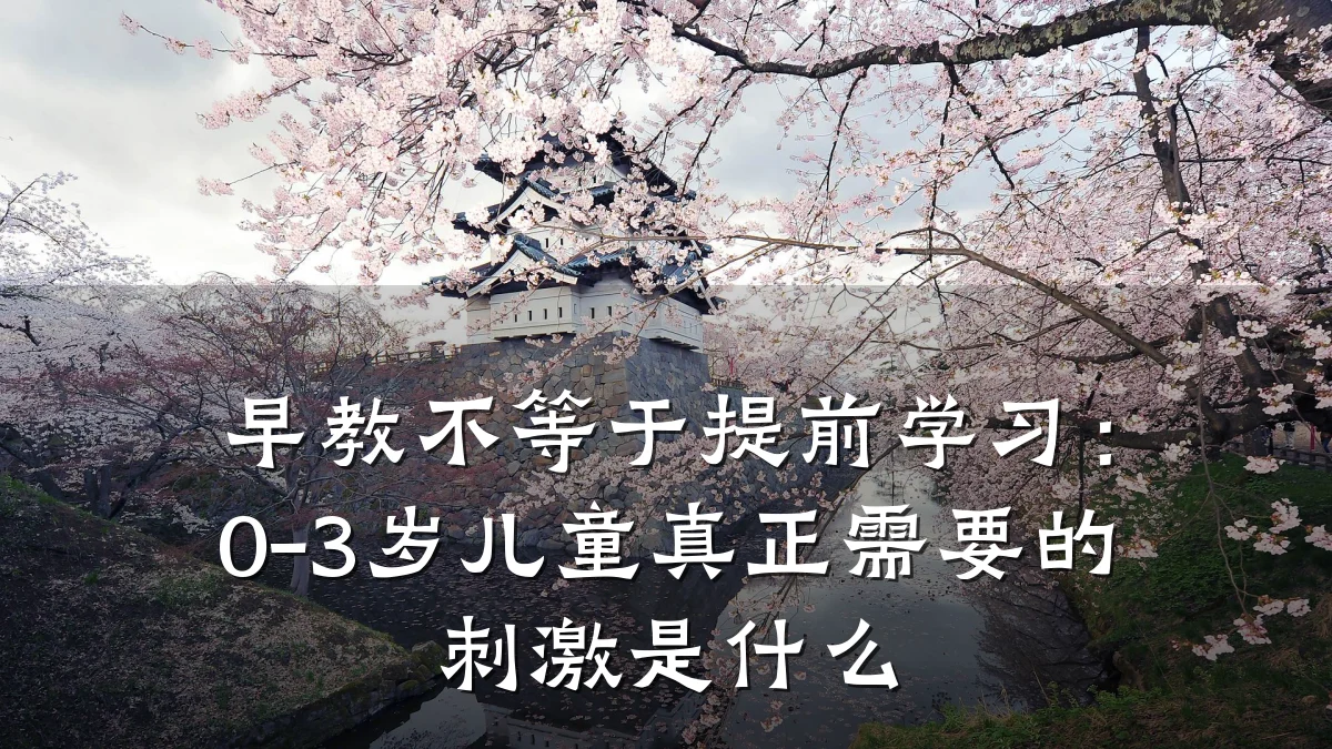 早教不等于提前学习：0-3岁儿童真正需要的刺激是什么