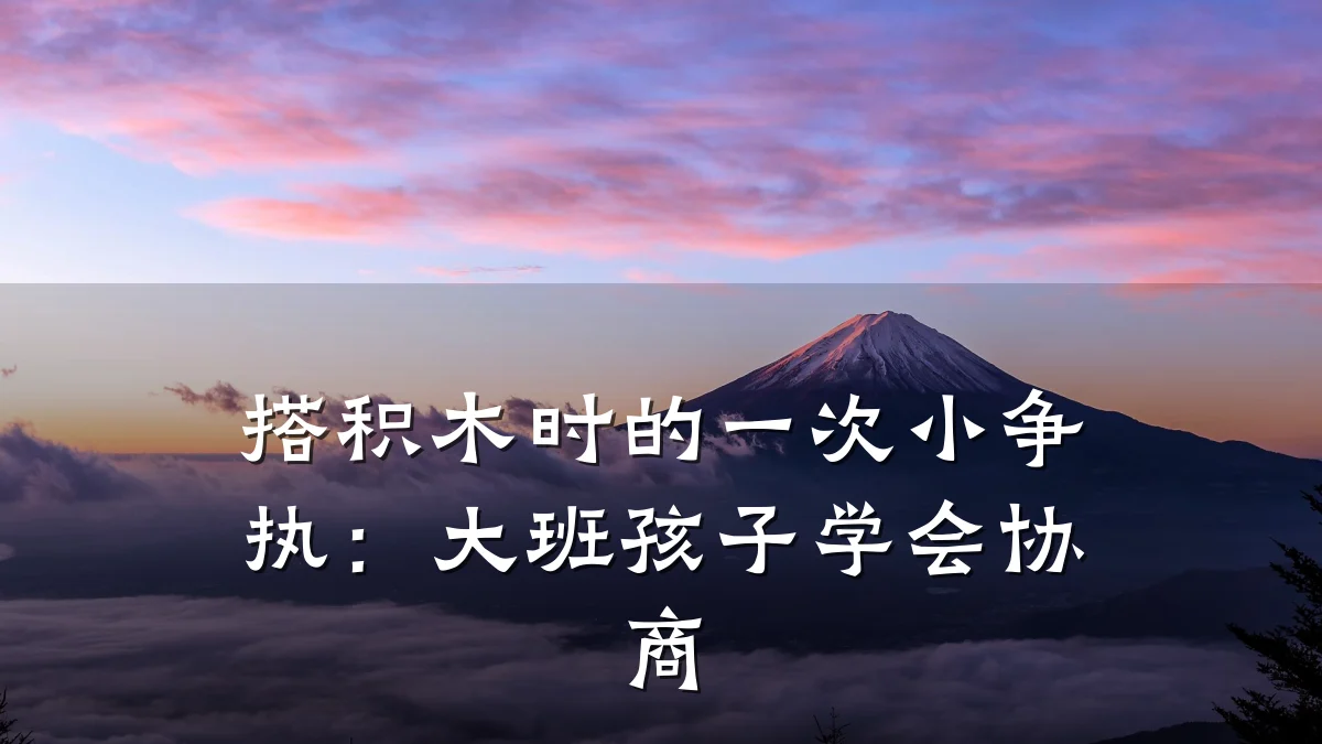 搭积木时的一次小争执：大班孩子学会协商
